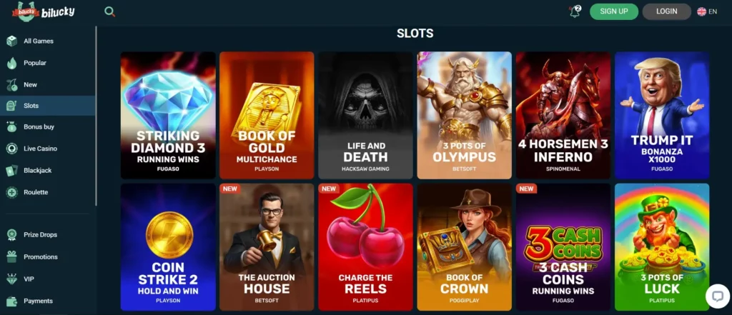Uitgebreide collectie online slots